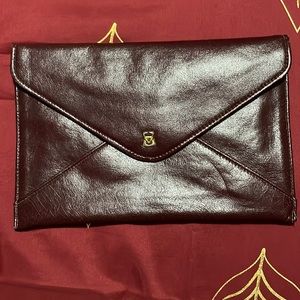 Faux leather clutch